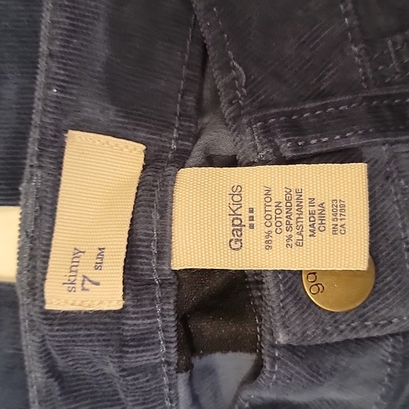 NWT - GAP KIDS DARK BLUE CORDUROY JEANS (sz 7 slim)‎ - Picture 3 of 4